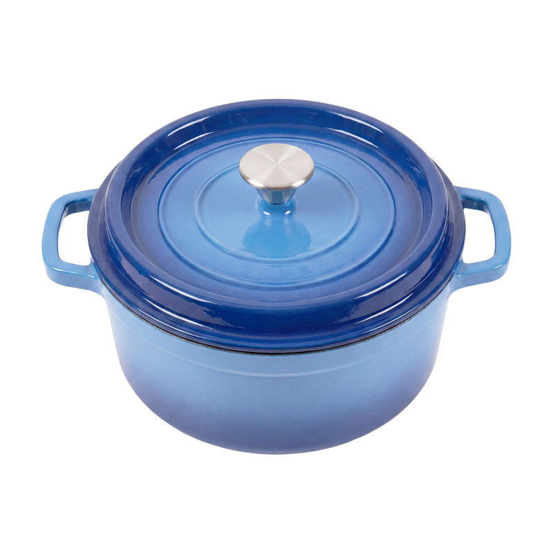 Living And Home 5L Cast Iron Stock Pot, 6 L, Light Green