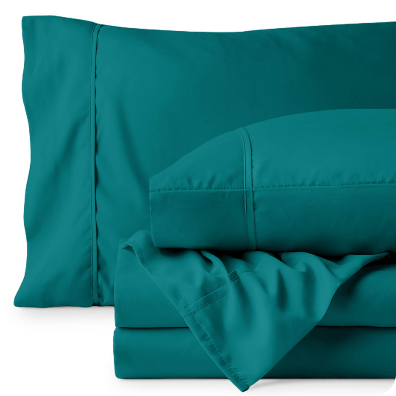 Microfiber Sheet Set with Bonus Pillowcase Set, Emerald, Queen