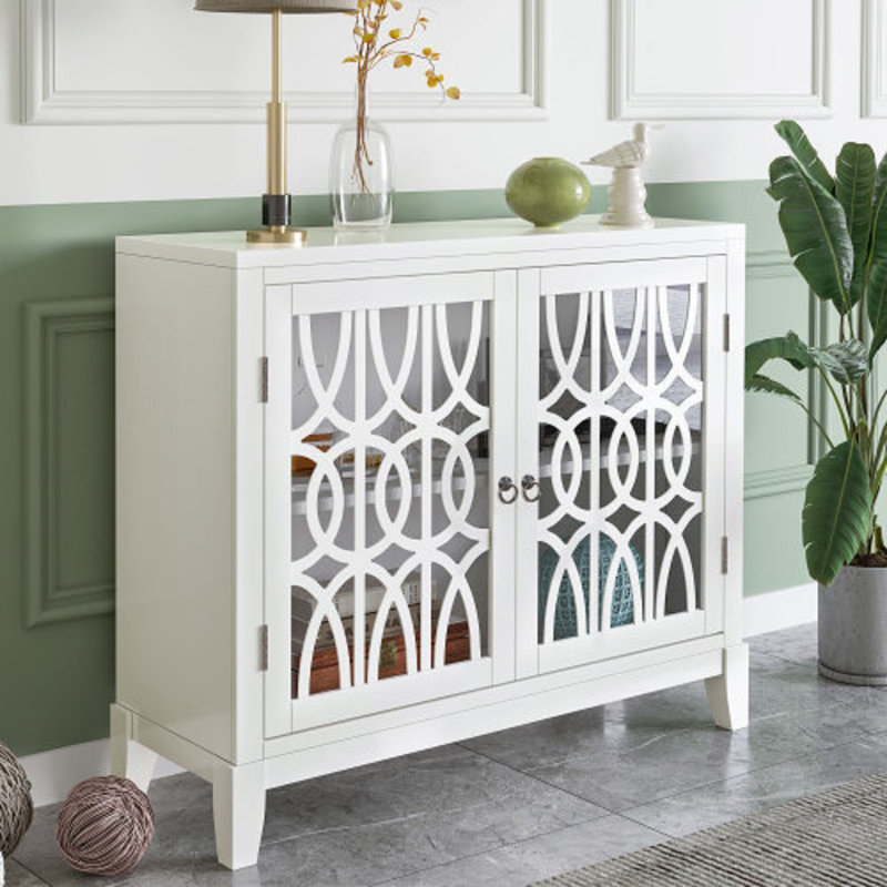 Armoire d'appoint 2 portes, Crème / blanc