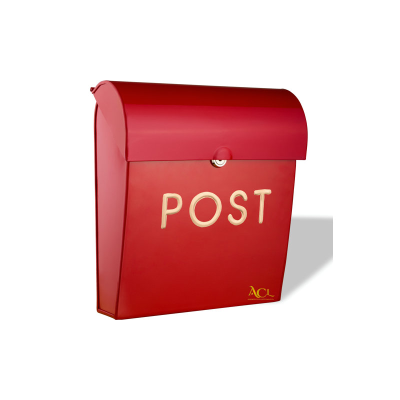 Buecker Aluminum Wall Mounted Post Box, Red, 32cm H x 30cm W x 12.5cm D