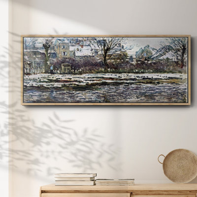 «Snow in Vetheuil», reproduction d'art encadrée sur toile par Claude Monet