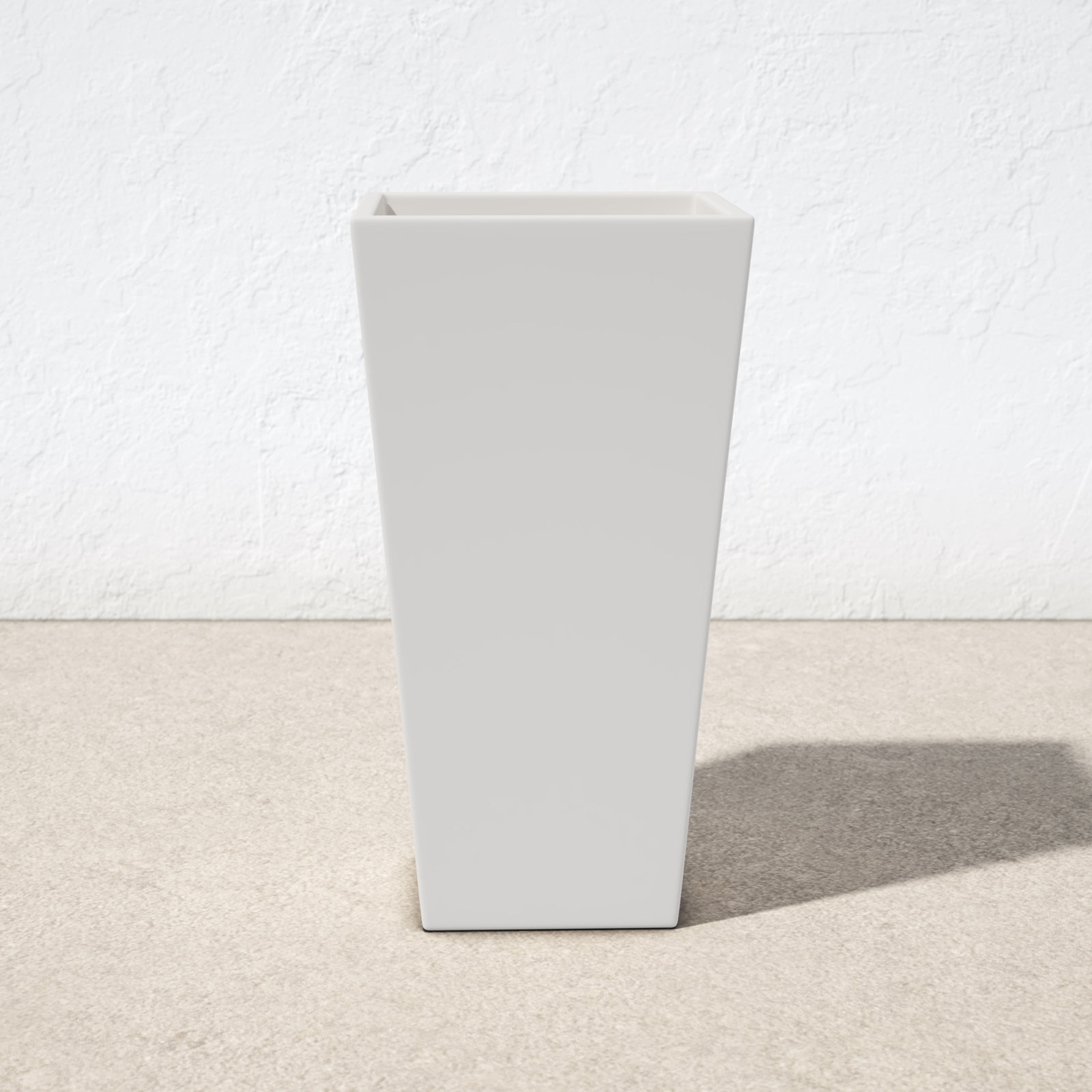 Robards Fiberglass Pot Planter, White, 30" H x 15" W x 15" D