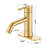 Modern Single Hole Bathroom Faucet, Brushed Gold, Handle For Temperature And Flow Adjustment, Water - Saving 1.2 Gpm, Deck Mounted Sink Compatibility High Performance Hole, Gold Finish, Adjustable