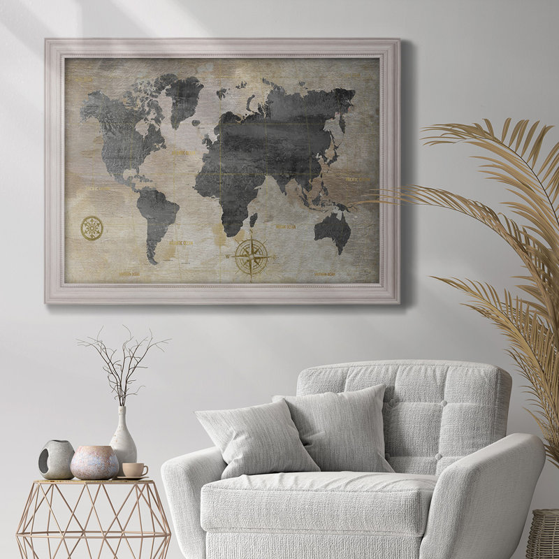 " Modeled World Map ", 21" H x 25" W x 2.5" D