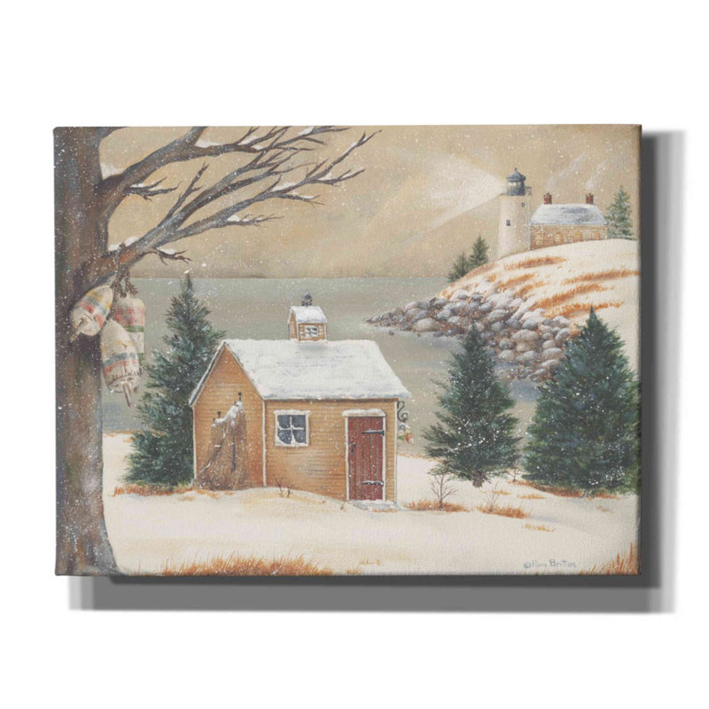 «Breakwater Bay Winter Light» par Pam Britton, reproduction d'art sur toile tendue, H 26 po x l 34 po x P 1,5 po