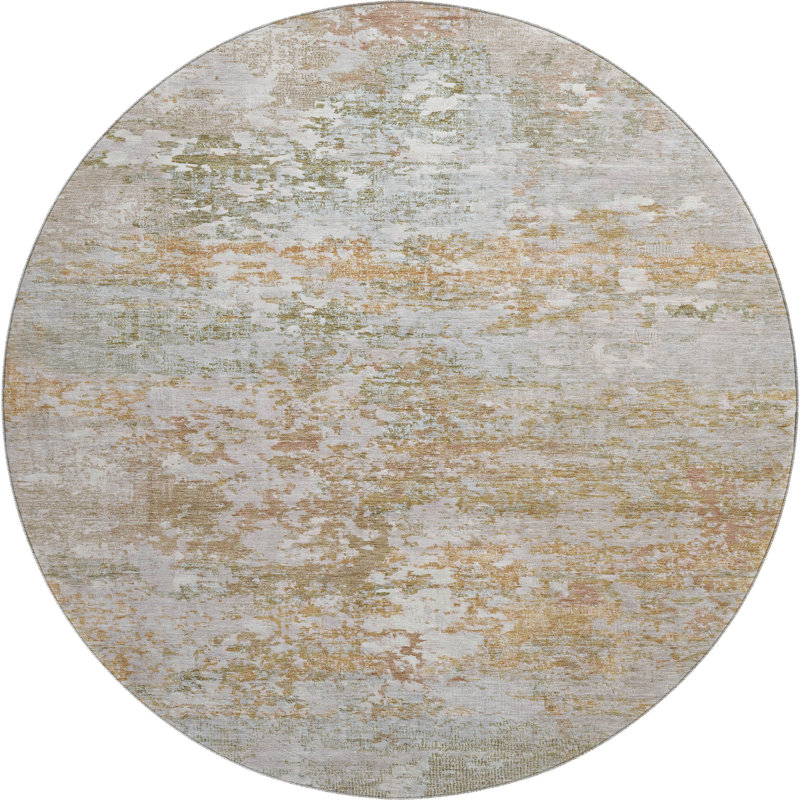 Premium Machine Washable Ashington AMF1830 Modern Rug, Round 8'