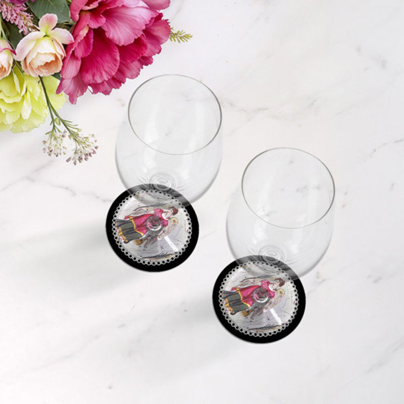 Sous-verres ronds Zodiac, Noir