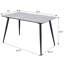 Table de salle à manger à plateau rectangulaire gris en céramique 55 pouces