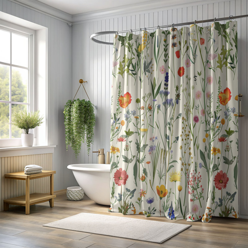 Rideau de douche Spring Bloom - Premium, H 74 po x l 71 po