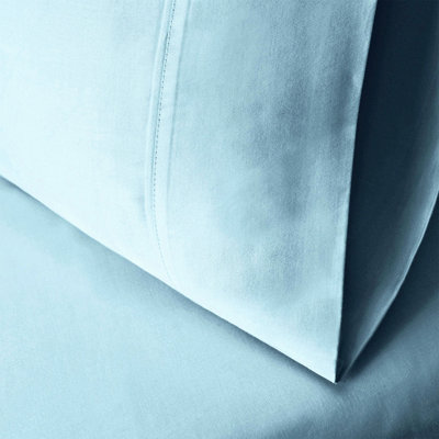 Light Blue Luxury Pillowcase Set - 600 Thread Count Soft Pillow Covers - King Size Cooling Pillow Protectors