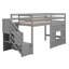 Lit mezzanine avec escalier de rangement et fenêtre avec lumière DEL-611145334