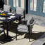 Chaises de patio en corde tissée à la main avec coussins gris 4 pièces Maurice