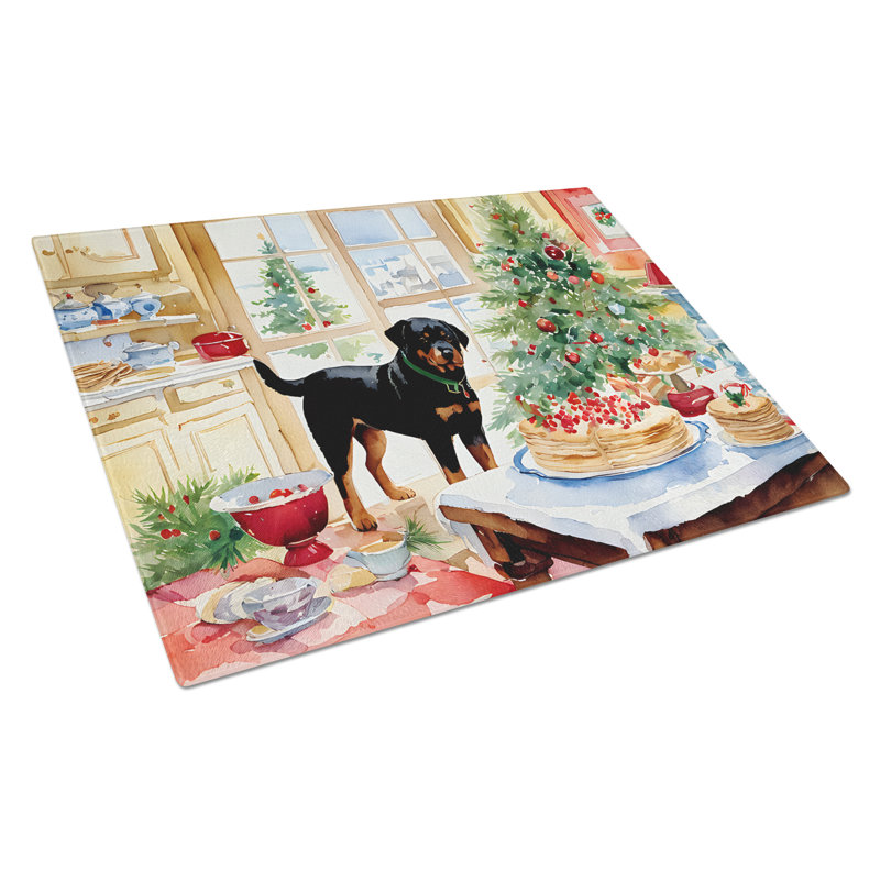 Planche à découper en verre Rottweiler