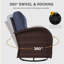 Layinsun 5 Pieces Outdoor Patio Furniture Set, Rattan Wicker Swivel Chair With Ottoman-1906744475-1906744472