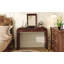 Meuble-lavabo classique en bois avec miroir rabattable, coiffeuse 3 en 1 avec 2 tiroirs et espace de rangement pour la chambre à coucher, espresso-1577560352