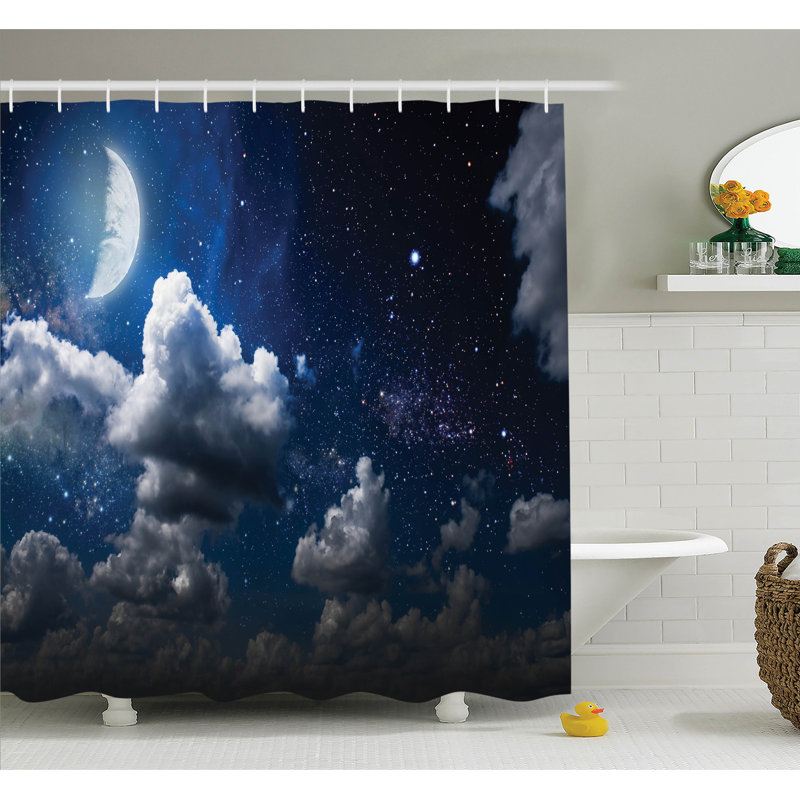 Ensemble de rideau de douche moon clouds stars, H 75 po x l 69 po