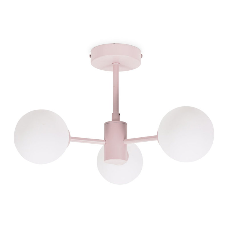 Rayville Glass Semi Flush Mount, Blush Pink, Yes