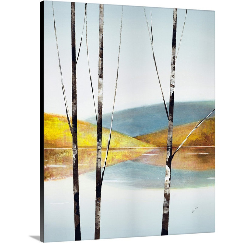 « calme eaux vi », peinture sur toile, H 20 po x l 16 po x P 1,25 po, Toile tendue