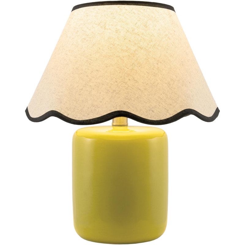 Aashif Table Lamp, Cream, Grass Green