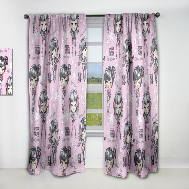 Rideau simple occultant Rock Girl, L 52 po x L 84 po