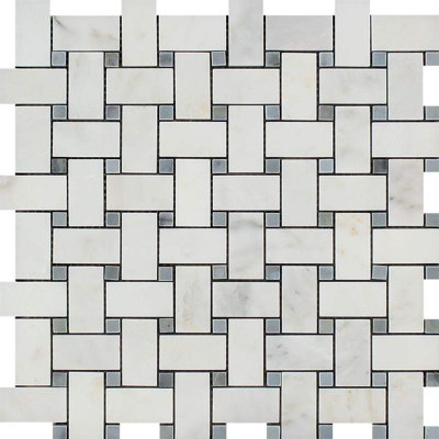 Basket Weave Marble Basketweave Mosaic Wall & Floor Tile