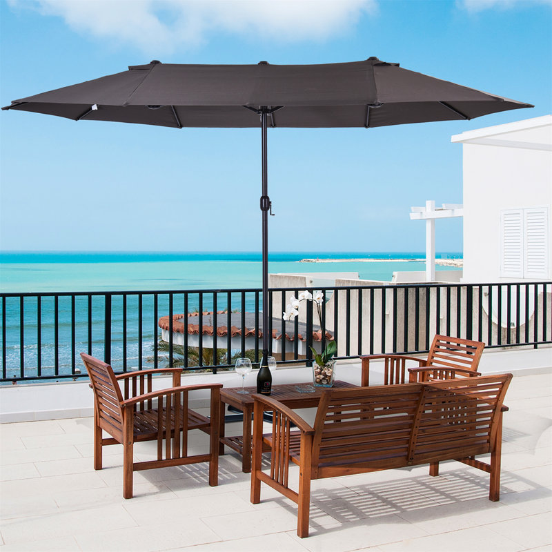 Brylan 460cm X 270cm Rectangular Market Parasol, Grey
