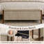 Banc de rangement multifonctionnel en chenille avec pieds cylindriques en bois massif-2133561669