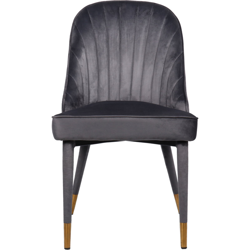 Chaise d'appoint rembourrée en velours Belle, Velours gris