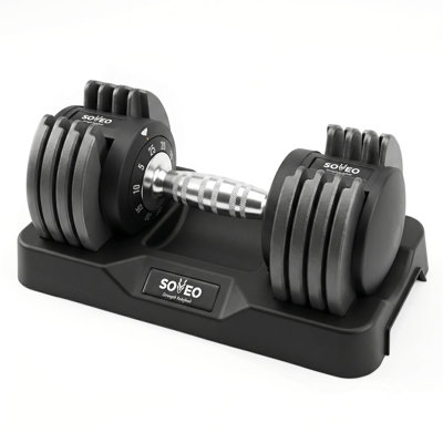 Adjustable Dumbbell Set, 10-in-1 25LB/55LB Adjustable Dumbbells with Lock System, Fast 1 Sec Adjustment, Non-Slip Grip & Storage Tray, Home Gym Workout Weights for Men Women