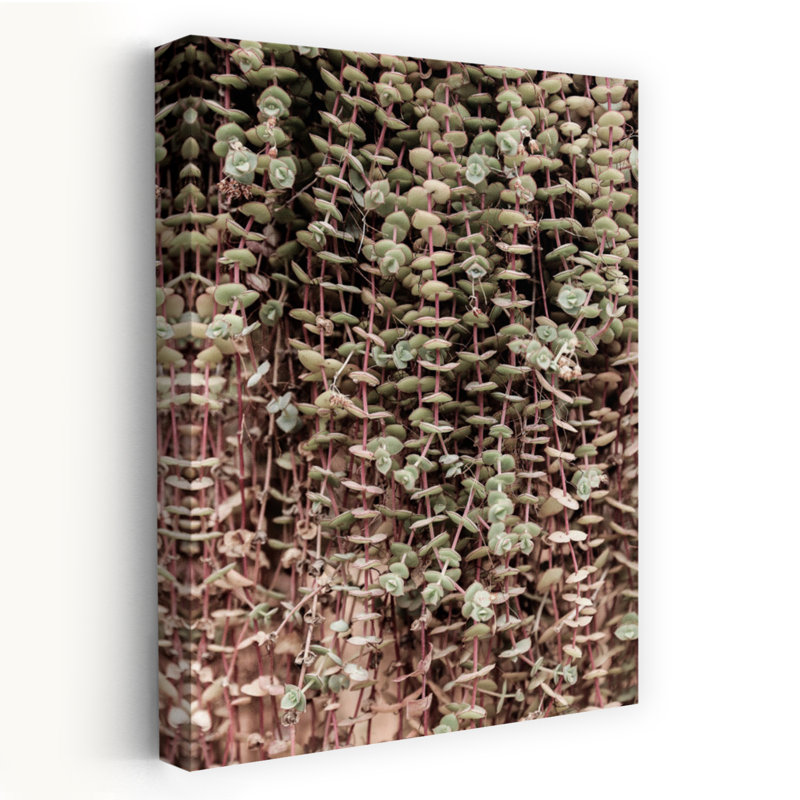 Art contemporain, paysage abstrait rétro, plante grasse, H 60 po x l 40 po