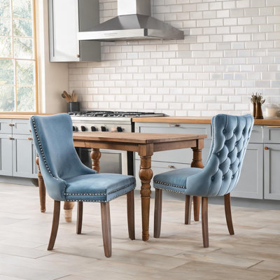Chaise de salle à manger avec revêtement en velours et cadre réglable pour salle à manger et cuisine