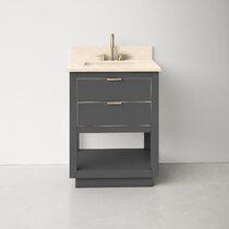 Industrial Free-Standing Bathroom Vanity Walnut & Black 3 Towel Shelves & 2  Doors