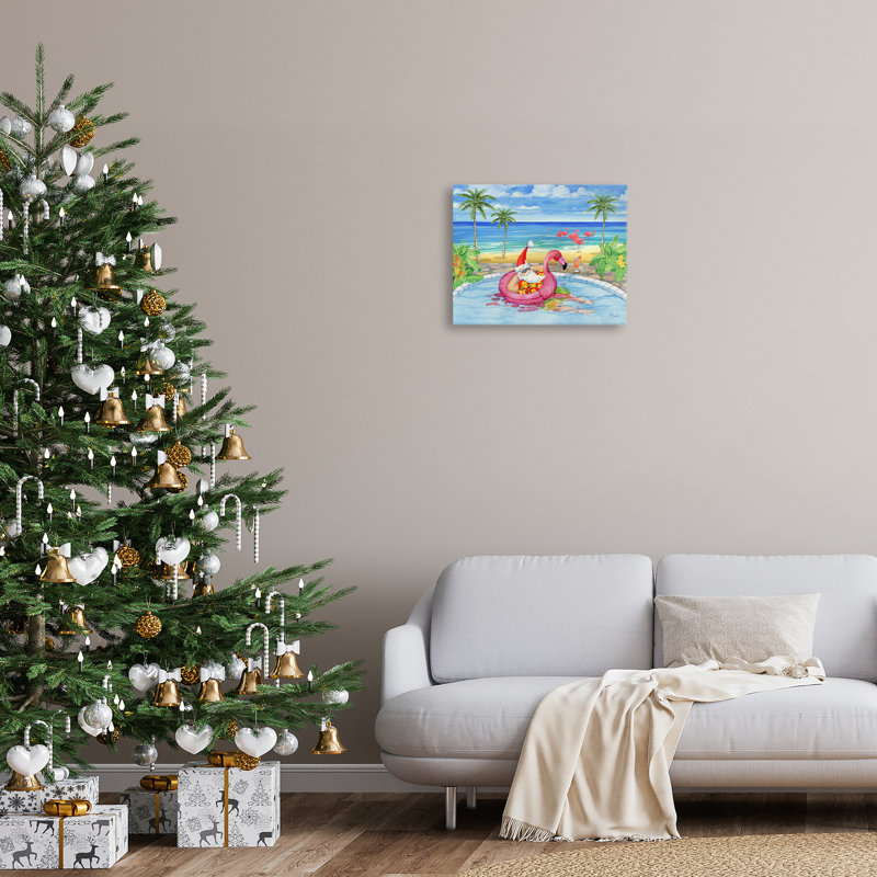 «Santa with Pool Float» par Paul Brent, H 16 po x l 20 po