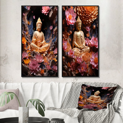 " Gold Pink Buddhism Lotus Enlightenment This " 2 - Pieces