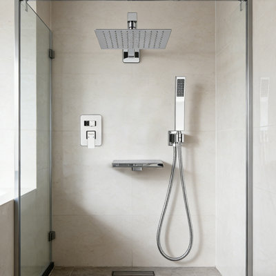 Shower Faucet Set With Rain Shower Head And Handheld Spray