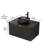 30" Bathroom Vanity&Sink, Wall-Mounted Floating Plywood Storage Cabinet, Twill Double Doors With Metal Trim, Transparent Black Round Glass Basin&Black Sintered Stone Top, Black-1954862929