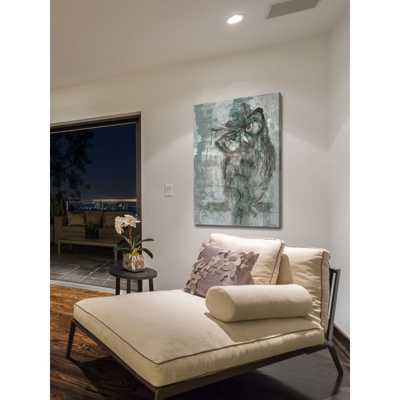 Owl Glasses by Parvez Taj - Wrapped Canvas Painting, 91cm H x 61cm W x 3.81cm D