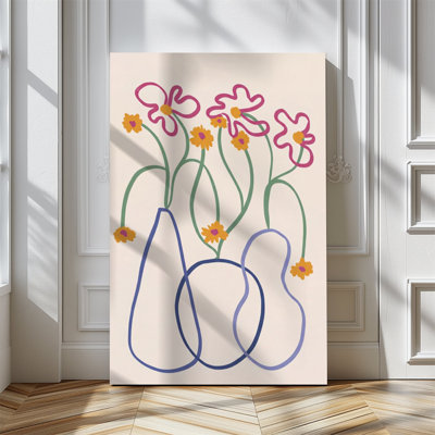 1 pièce, impression d'art sur toile encadrée, affiches d'art floral moderne, impression sur toile pour salon chambre bureau salle de bain dortoir, prêt à accrocher