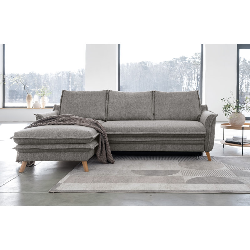 Charming Charlie Limited 4 Seater Sofa Bed, Grey, Left facing