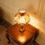 Lampe de table classique 21 po h, lampe de bureau en tissu fleur antique avec ampoule 3 couleurs
