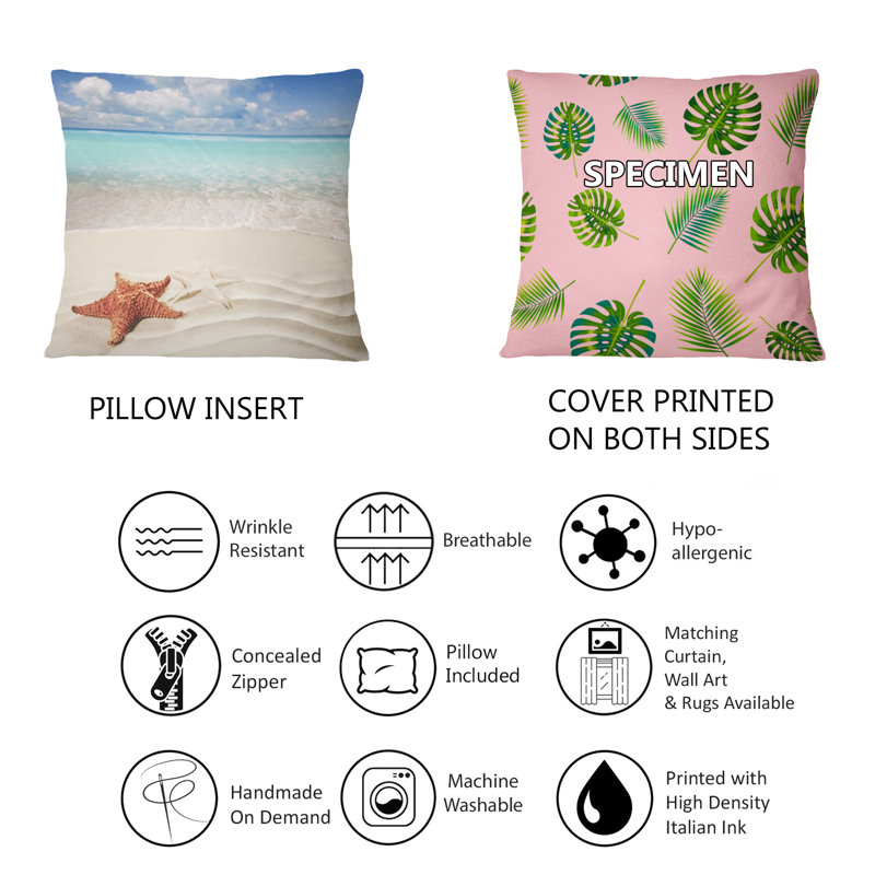 Brown Starfish on Caribbean Beach - Sea & Shore Printed Pillow, 16" x 16", Throw Pillow