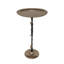 Table d'appoint en aluminium noir et doré de 35 x 35 x 61 cm avec de délicats motifs de grenade, table de chevet sophistiquée, support pour objets décoratifs ou plantes. Une solution polyvalente pour