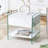 Simple and Elegant Bedside Table with Drawers, Featuring MDF Sticker Board and Transparent Tempered Glass, Ideal for Storage and Various Scenarios.