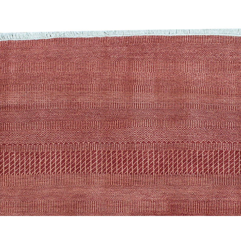 Hand-Knotted High-Quality Rust and Ivory Area Rug