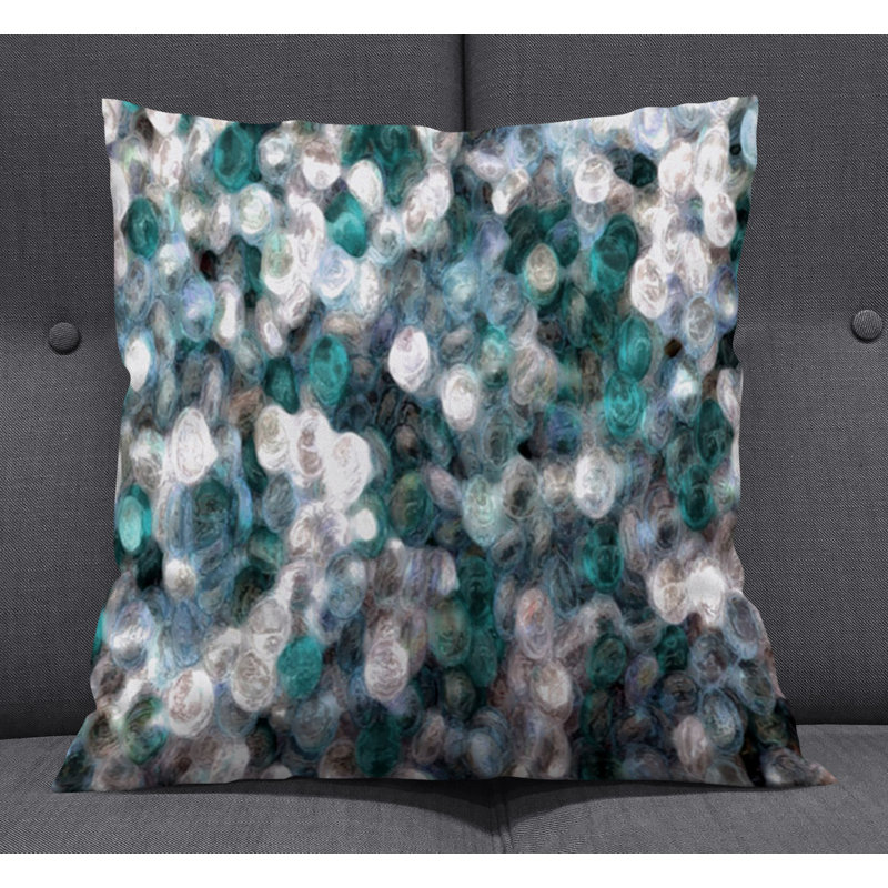 Throw Pillow With Insert, Blue/Gray Abstract 3, 20"H x 20"W