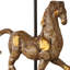 Lampe de table Horse Sculpture, abat-jour en lin beige, fer noir 29 pouces