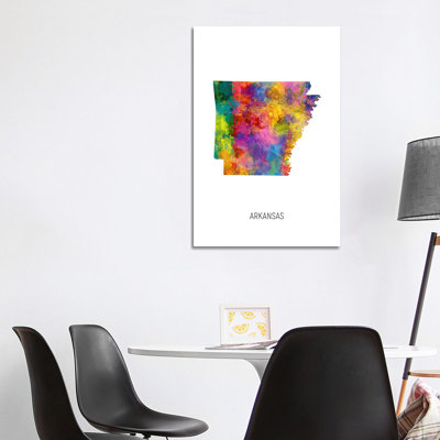 Arkansas Map by Michael Tompsett - 1 Piece Wall Art on Canvas