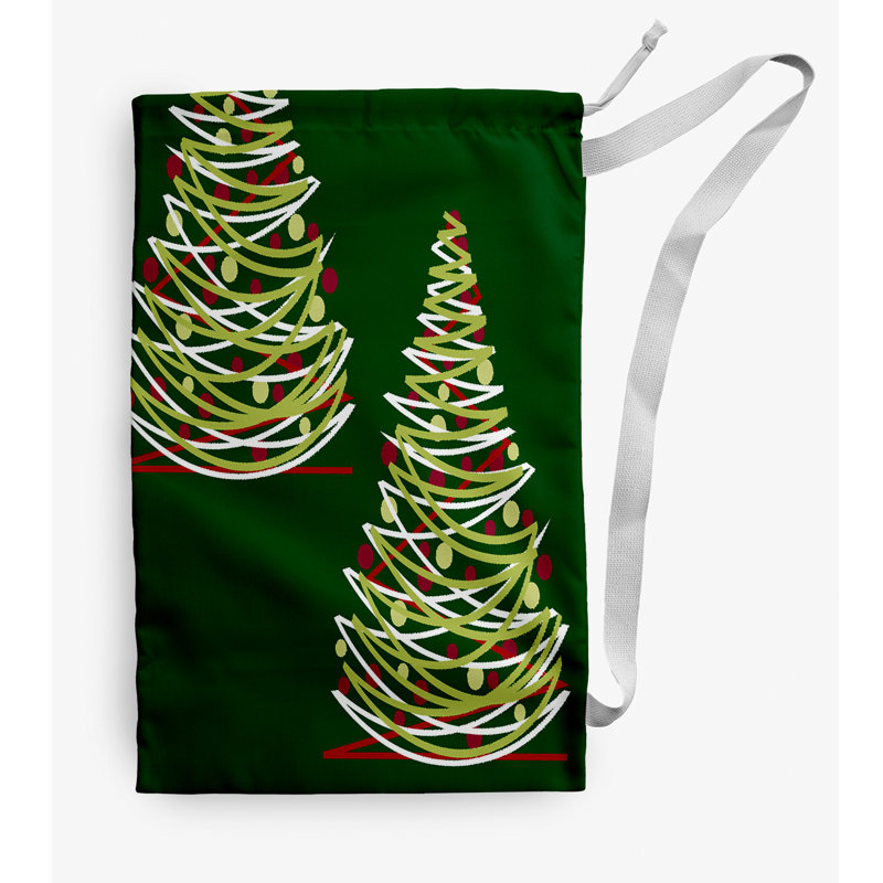 Fabric Laundry Bag with Handles, Green, Small (29" H x 18" W)
