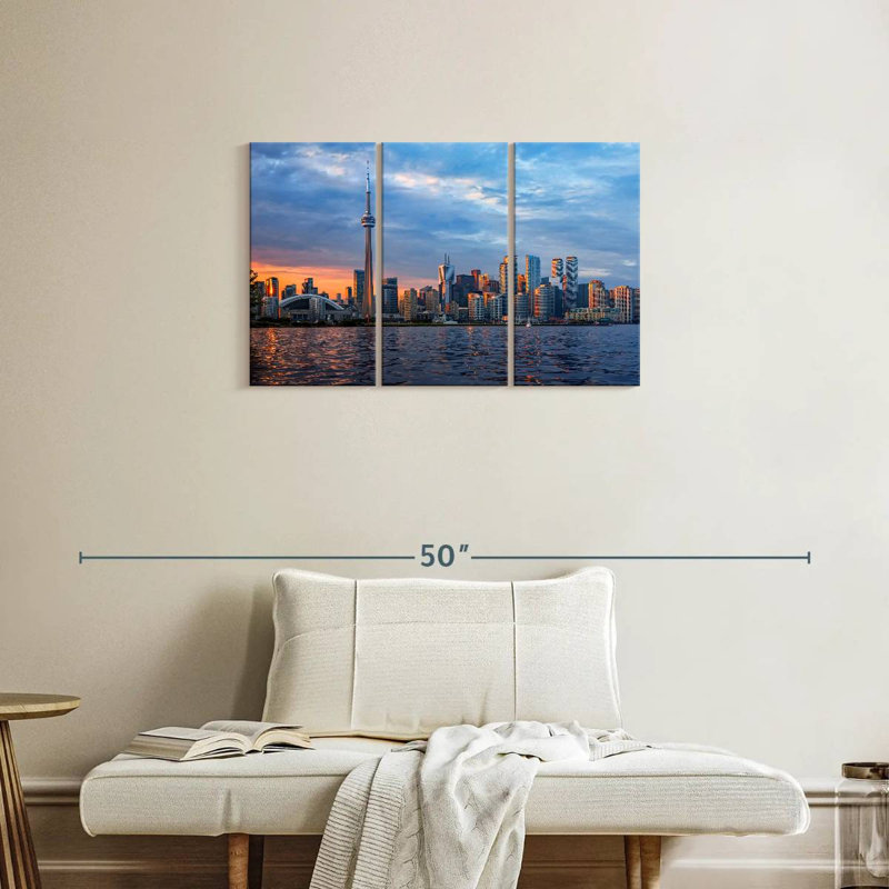Sebbie Toronto Skyline At Sunset, 20" H x 33" W