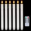 6 Pack Plastic Taper Flameless Candles with Remote, Timer, Battery Operated CandleSticks with Flickering Bright Light, 9.6 Inches for Home Decoration